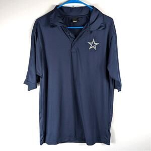 Reebok Dallas Cowboys Polo Shirt Small Navy Performance Short Sleeve NFL Top Men